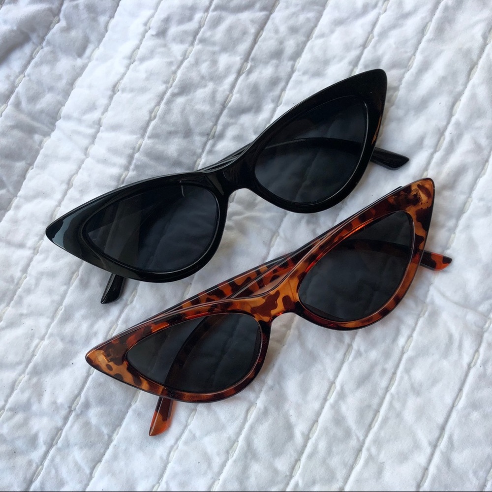 Retro vintage narrow cat eye sunglasses